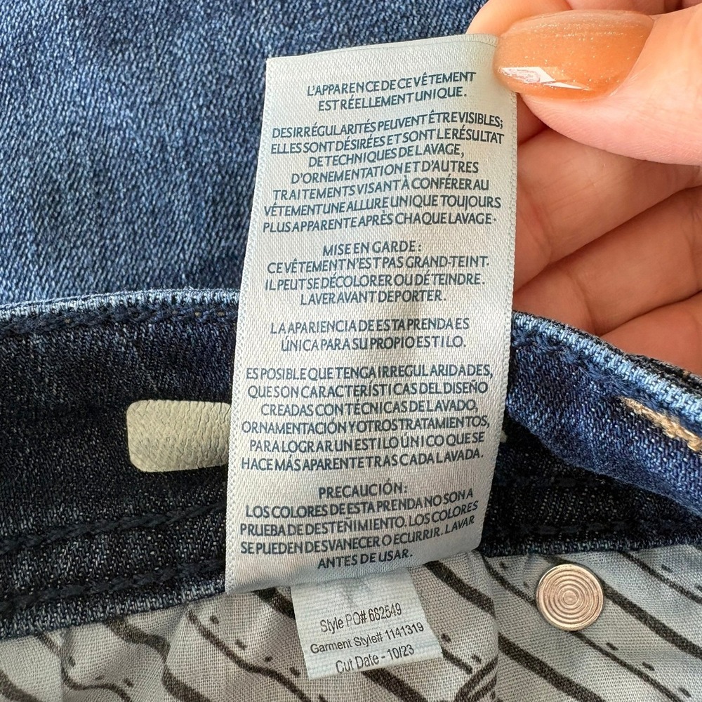 Seven7 Bermuda Denim Shorts Dark Wash Raw Hem Plus Size 22 1141319 - Picture 12 of 13